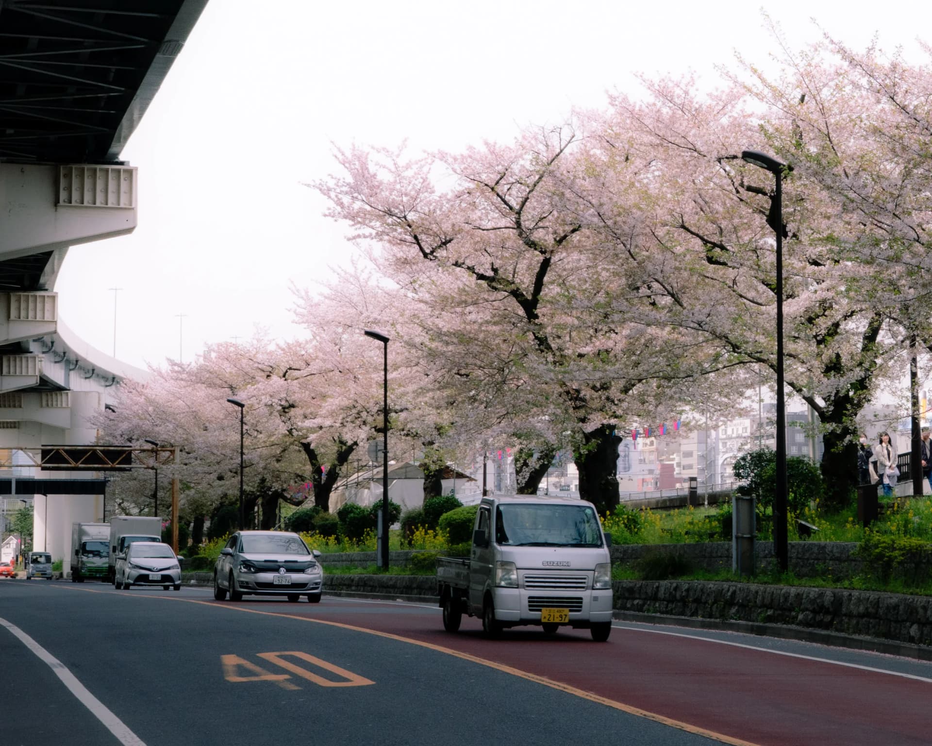 Fast train traveling through Japan