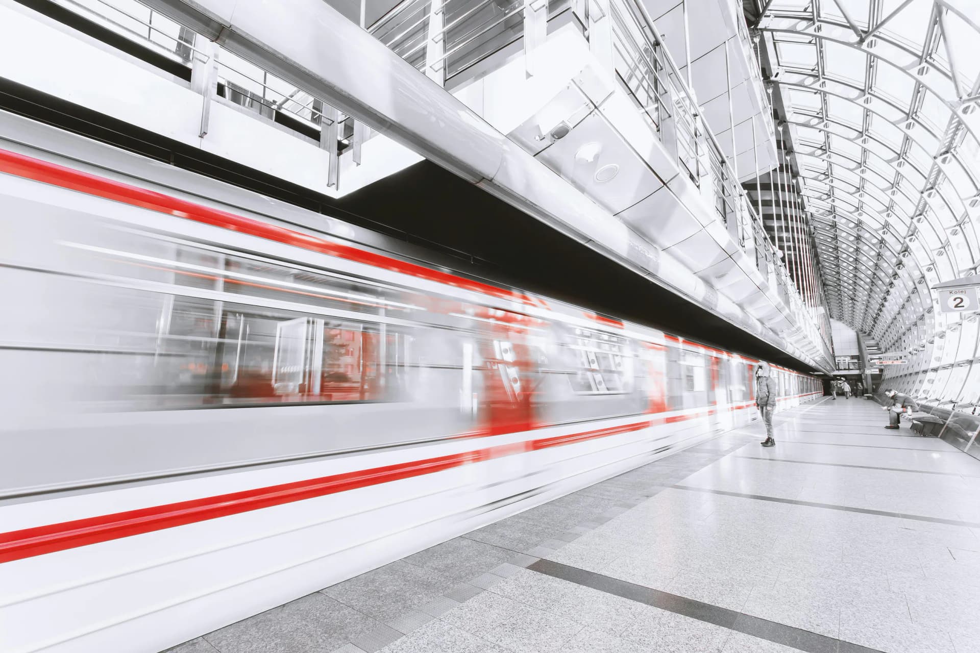 Fast train traveling through Japan