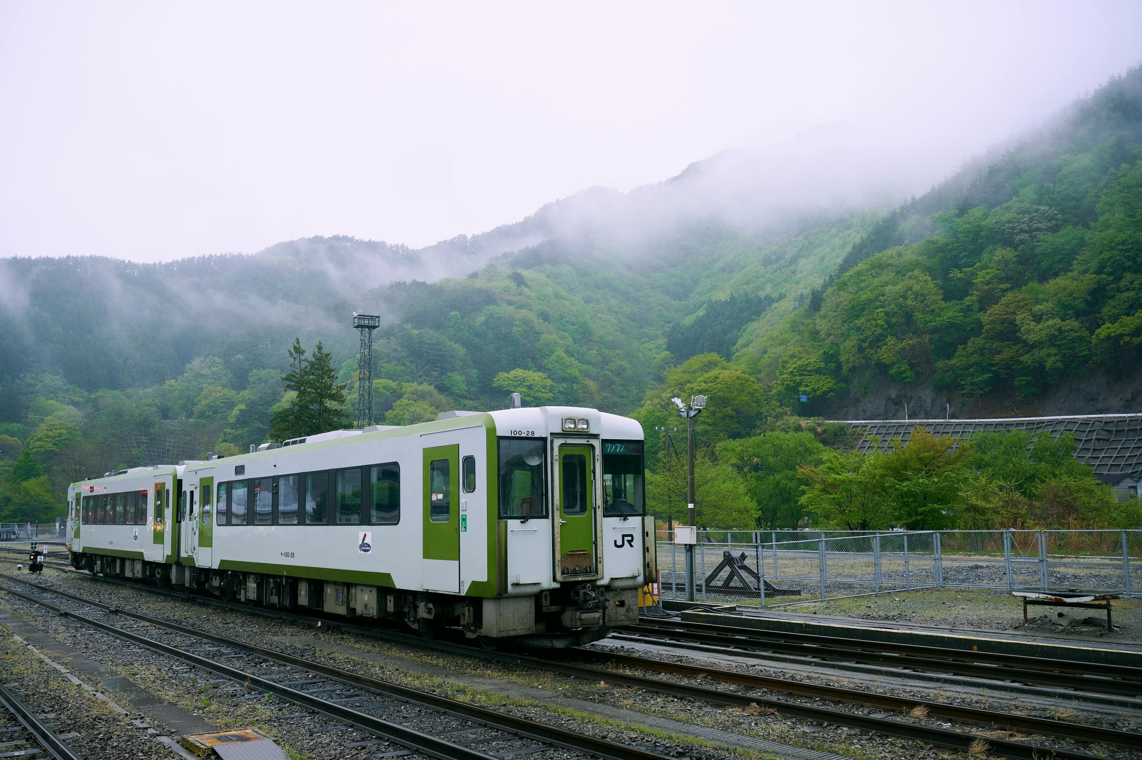 JR train traveling through Japan