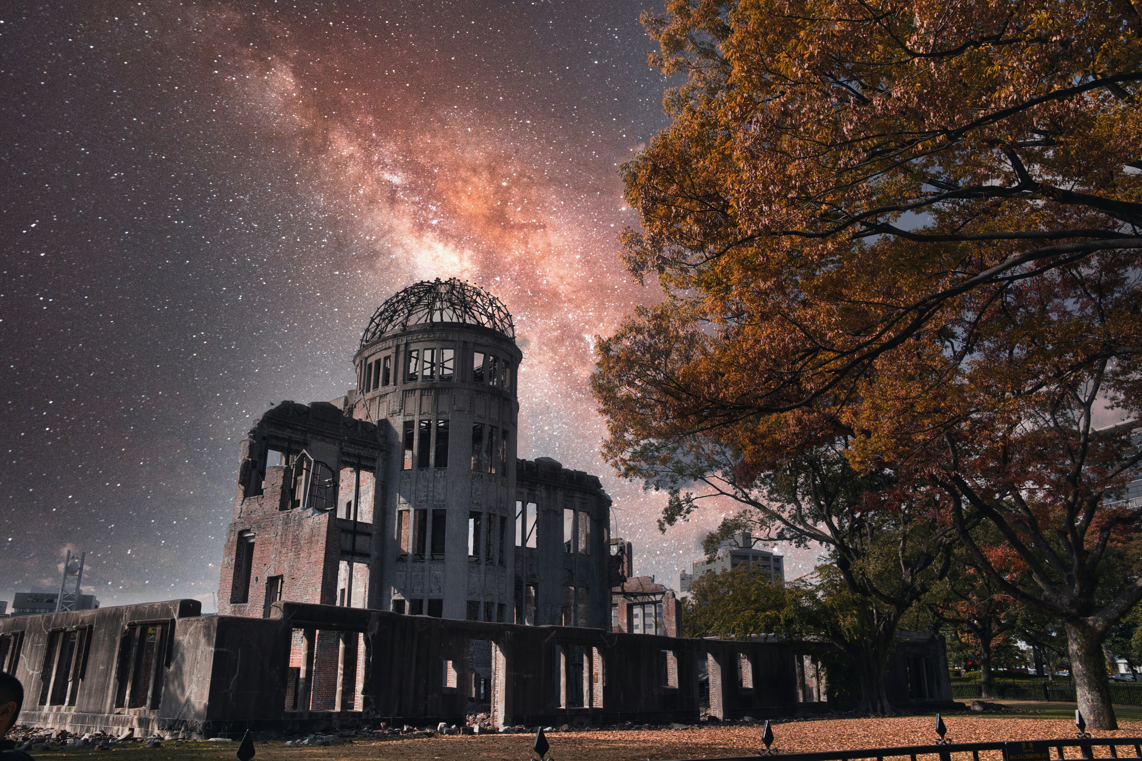 Atomic Bomb Dome beside the river in Hiroshima