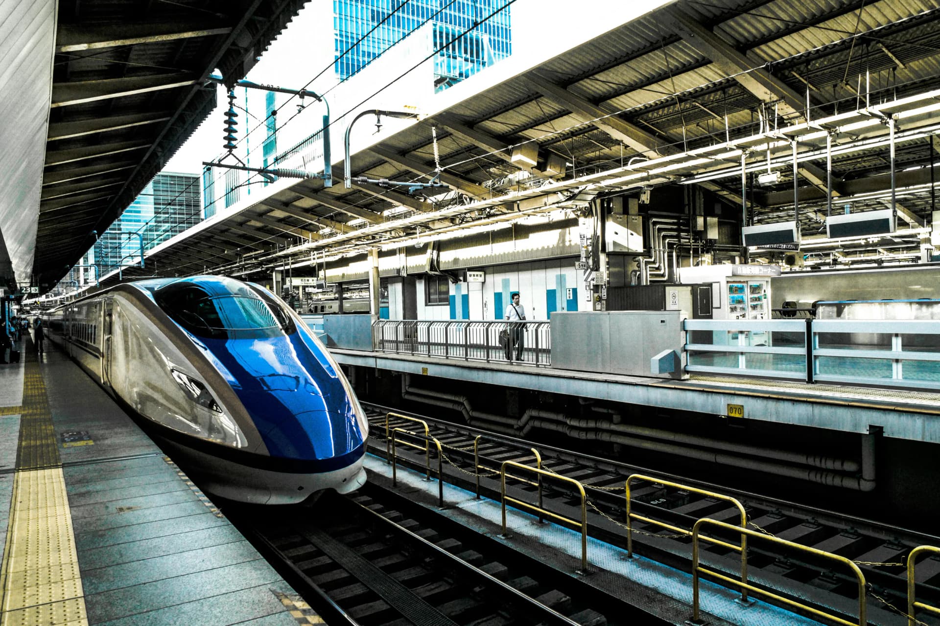 Train platform in Japan