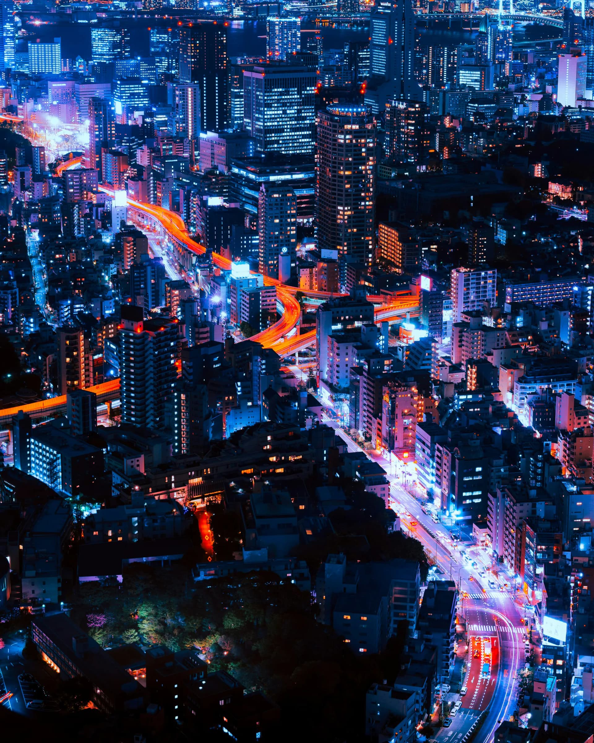 Tokyo at night, a cityscape that recalls the real-world atmosphere behind Your Name